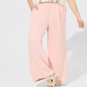Torrid Wide Leg Studio Crepe High-Rise Pant Peach Pink 20 Tall NWT 41770329